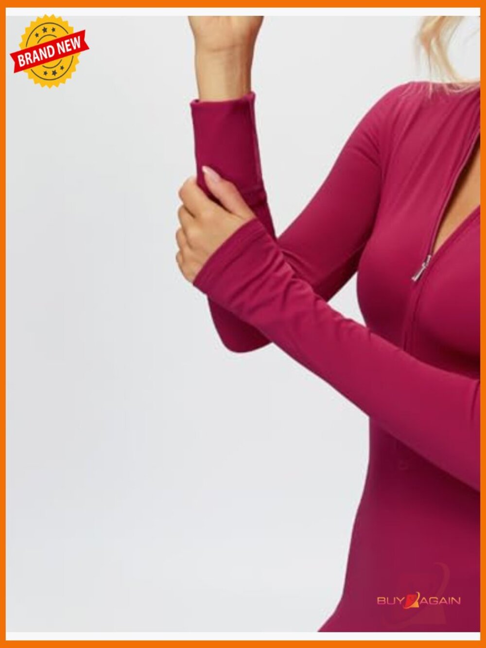 Fleece Lined Zip Up Flared Jumpsuit Yoga Romper Bodysuit - Picture 5 of 5